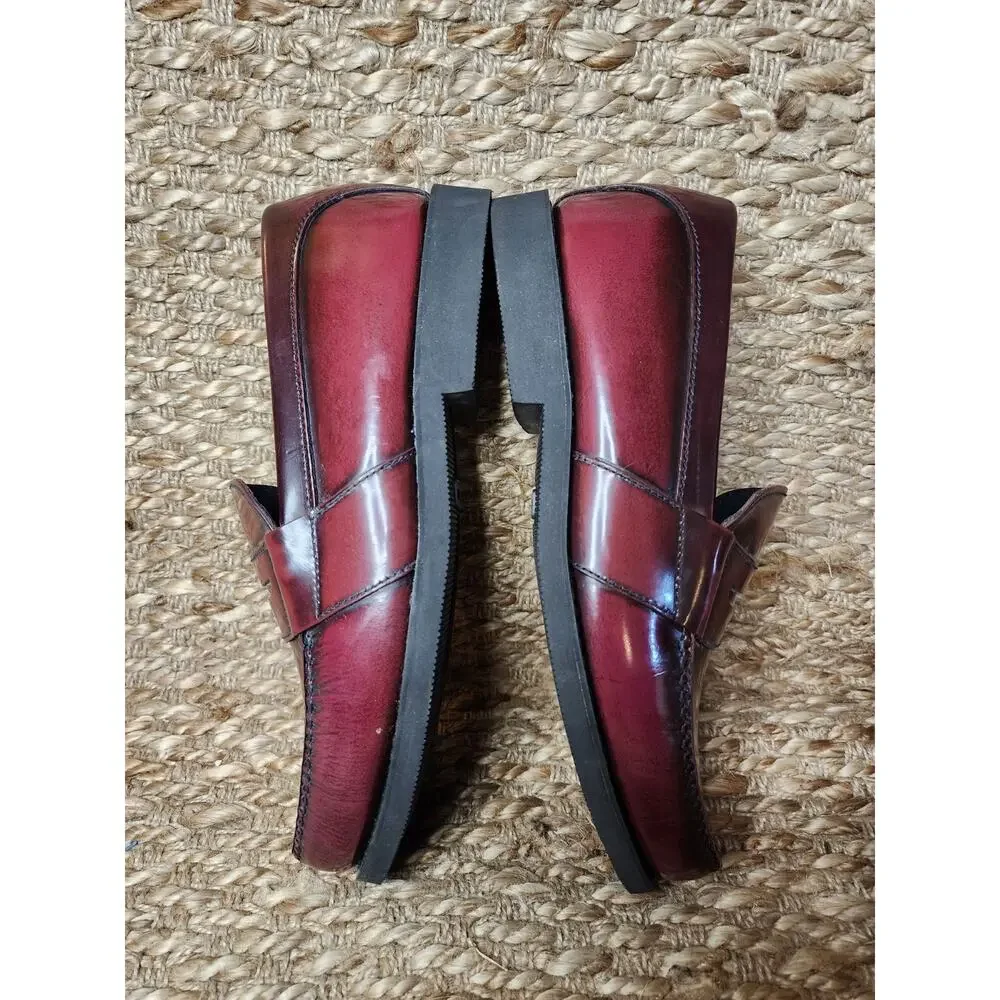 Rockport Men’s Burgundy Maroon Size 11 W Leather Penny Loafers Dress Shoes